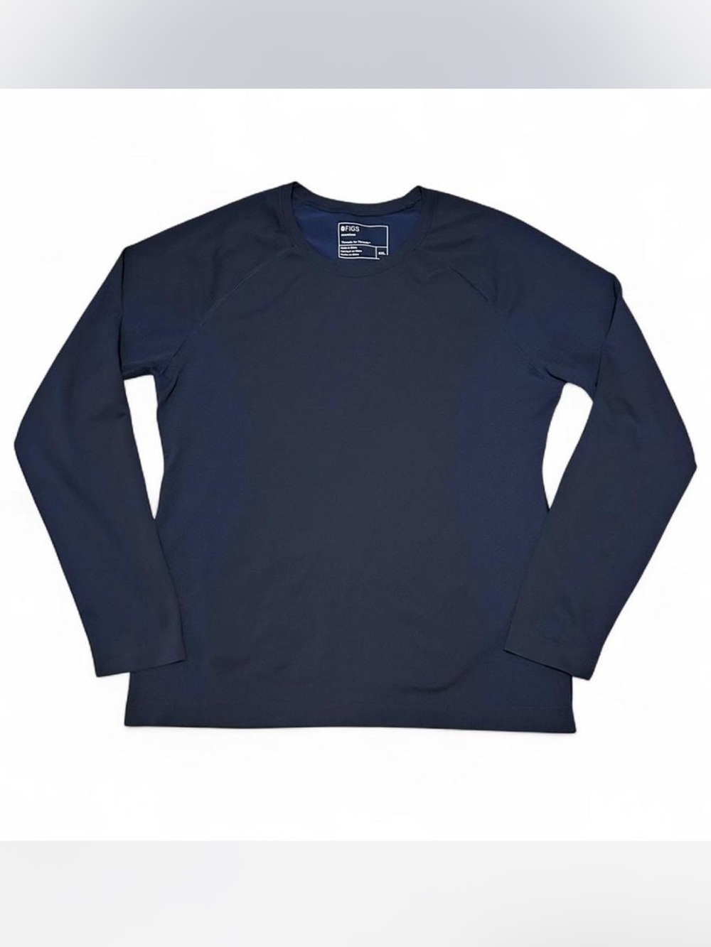 FIGS seamless Long Sleeve Crewneck Shirt - Navy